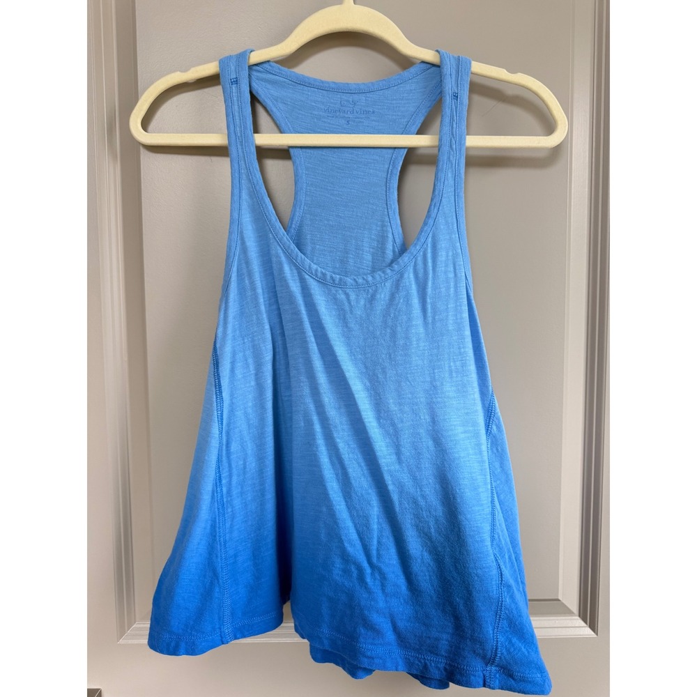 Vineyard Vines Womens Blue Ombre Slub Cotton Racerback Tank Top Small